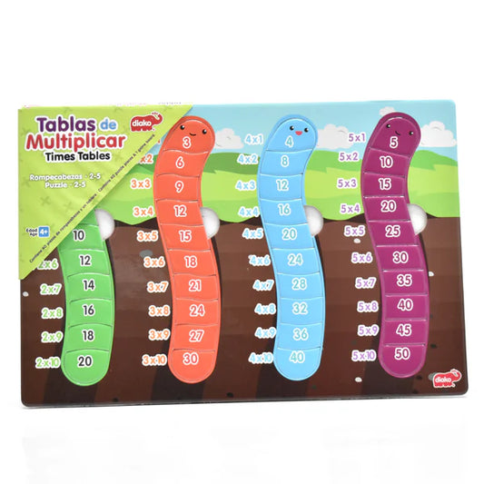 TABLAS DE MULTIPLICAR GUSANITO 2-5