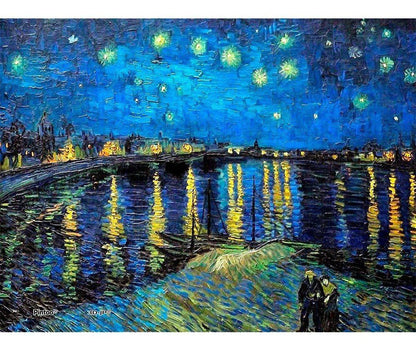 La noche estrellada sobre el ródano. Rompecabezas 150 Piezas Miniatura PieceRelax