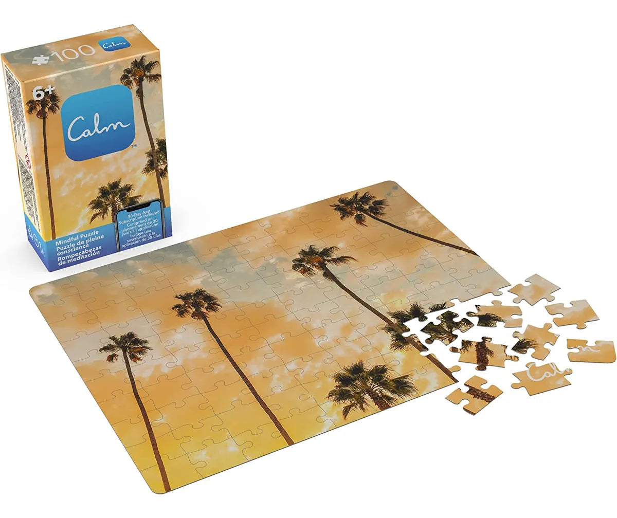 Rompecabezas Calm 100 pz Palmeras con Nubes