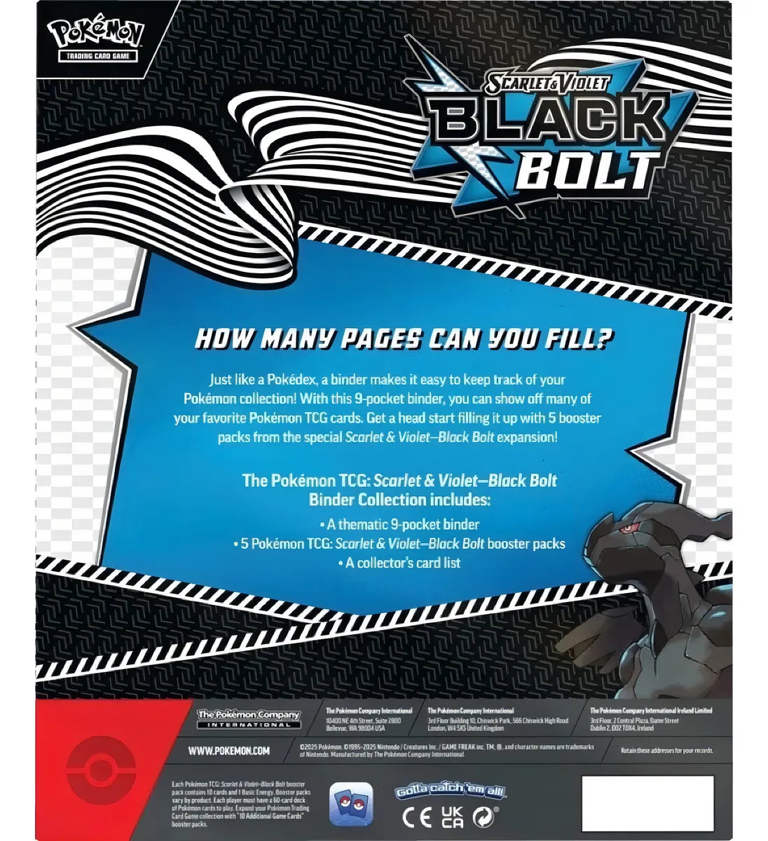 Pokémon TCG: Scarlet & Violet 10.5  Black Bolt Binder Collection - ESPAÑOL