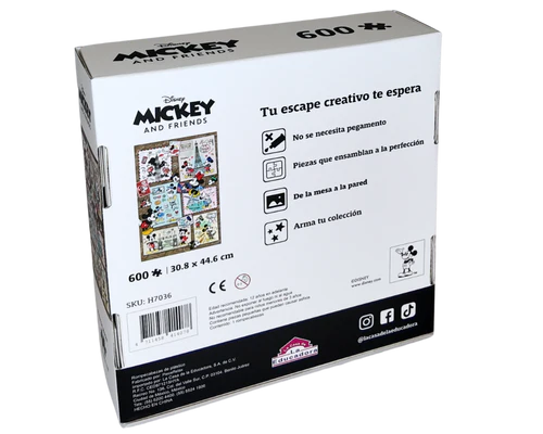 Rompecabezas Mickey y Minnie de Viaje 600 Piezas de Plástico Disney