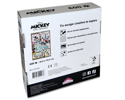 Rompecabezas Mickey y Minnie de Viaje 600 Piezas de Plástico Disney