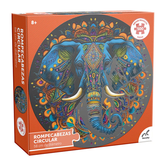 Rompecabezas Circular Barnizado Elefante 500 Piezas