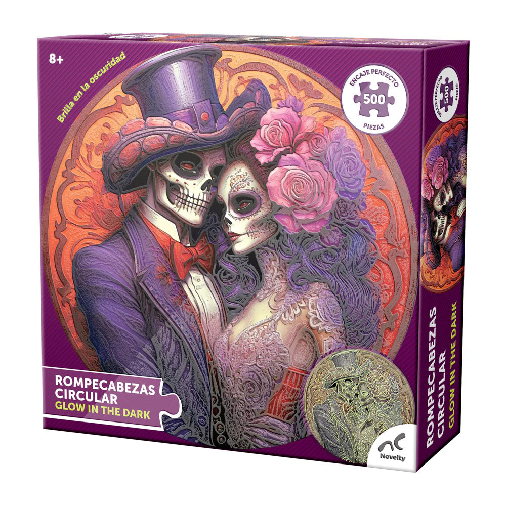 Rompecabezas Circular Glow in the Dark Catrina 500 Piezas