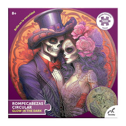 Rompecabezas Circular Glow in the Dark Catrina 500 Piezas