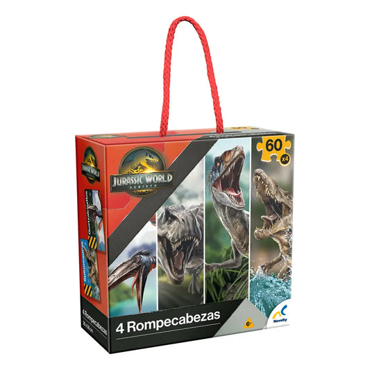 Rompecabezas Jurassic World Rebirth 4 en 1 60 Piezas