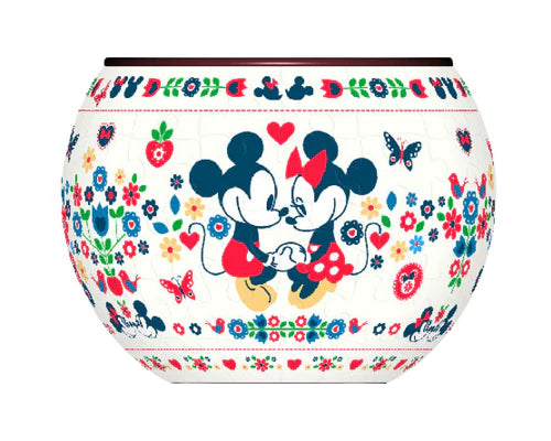 Rompecabezas 3D Maceta Mickey Y Minnie Disney 80 Piezas De Plástico
