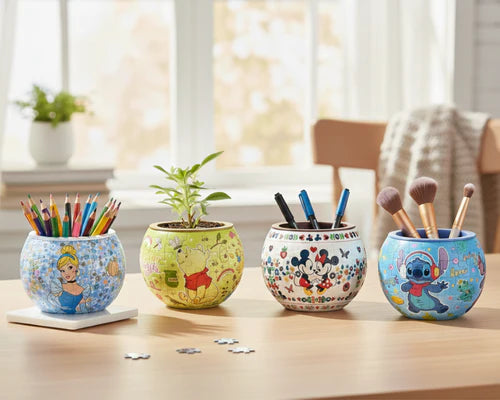 Rompecabezas Disney 3D Maceta Stitch Bailando 80 Piezas De Plástico