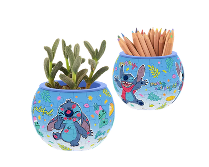 Rompecabezas Disney 3D Maceta Stitch Bailando 80 Piezas De Plástico