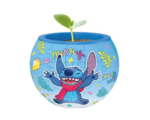 Rompecabezas Disney 3D Maceta Stitch Bailando 80 Piezas De Plástico