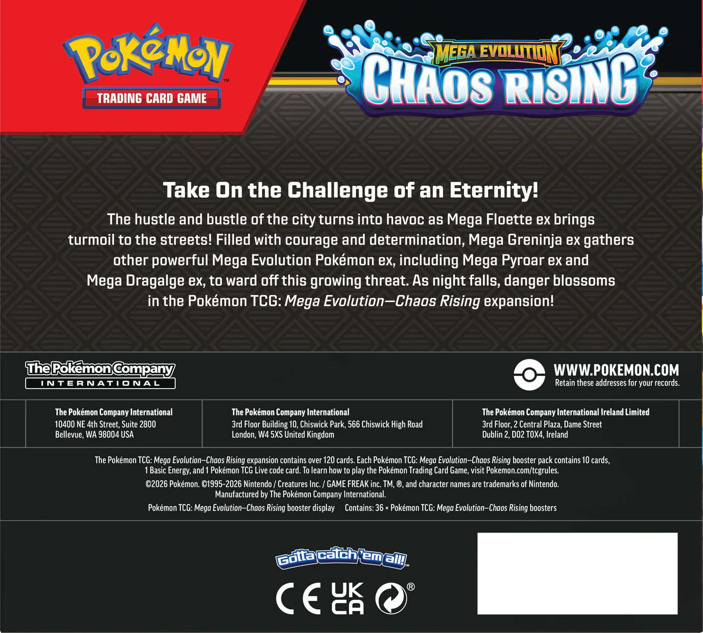 Pokémon TCG: Mega Evolution ME04 - Chaos Rising Booster Display - INGLÉS