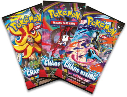 Pokémon TCG: Chaos Rising- 3-Pack Blister- INGLES