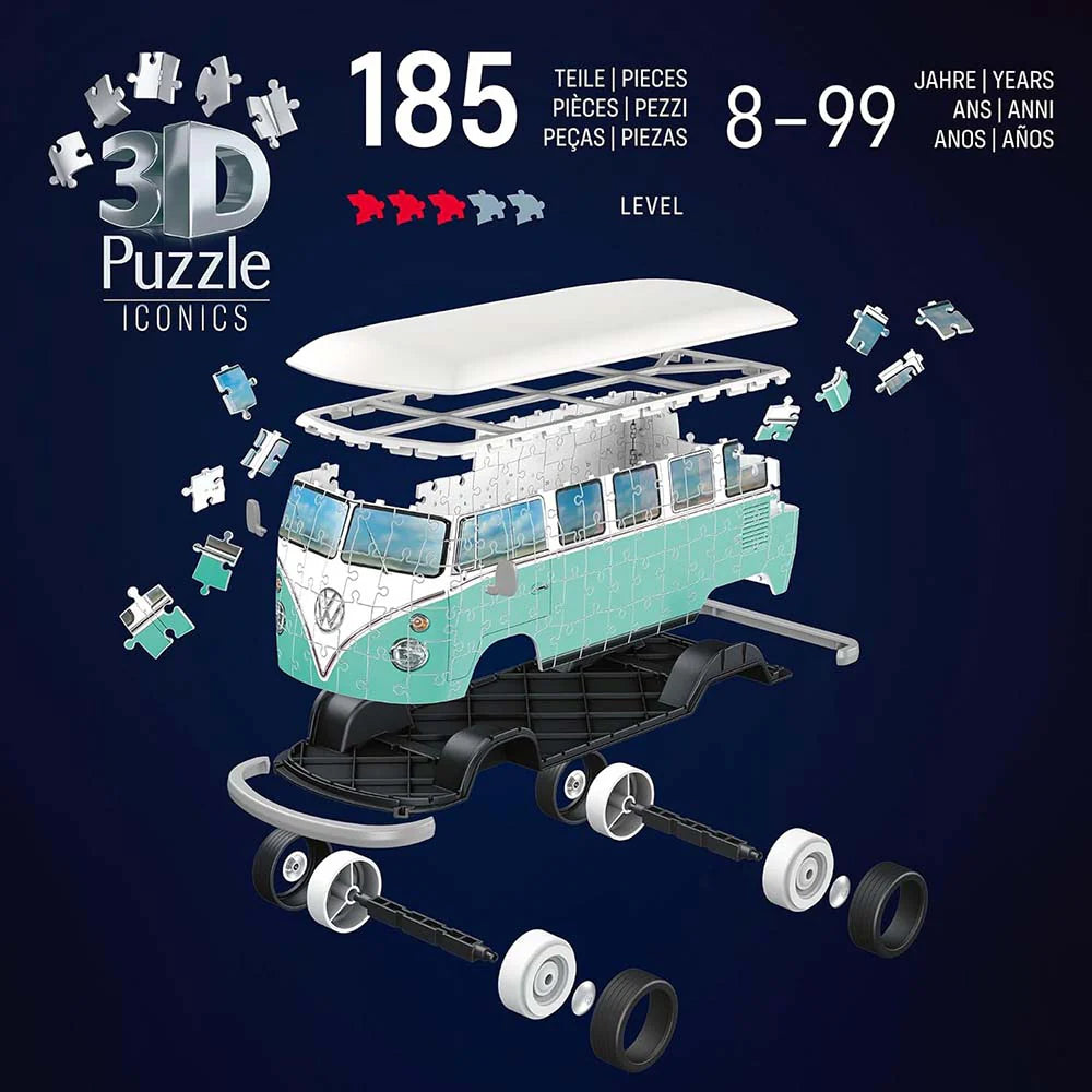 Rompecabezas Ravensburger 3D Puzzle Volkswagen T1 Iconics 162 Piezas