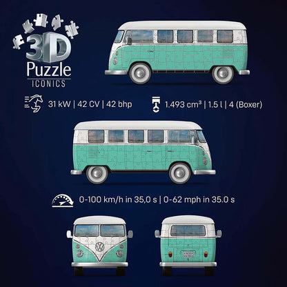 Rompecabezas Ravensburger 3D Puzzle Volkswagen T1 Iconics 162 Piezas