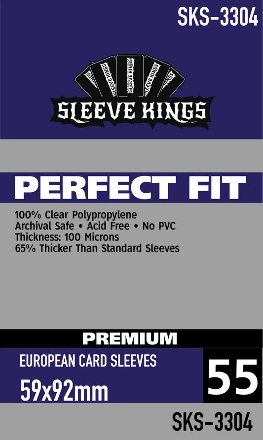 Perfect Fit Premium European Card Sleeves (59x92mm) -55 Pack, 100 Microns SKS-3304