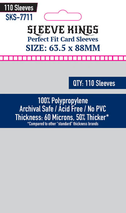 Sleeve King Perfect Fit Internal Card Sleeves (63.5x88mm) - 110 Pack, 60 Microns -SKS-7711
