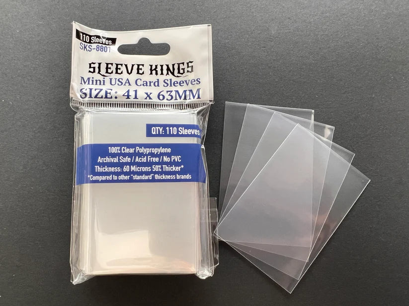 Sleeve King Sleeve Kings Mini USA Game Card Sleeves (41x63mm) 110 Pack, 60 Micron, SKS-8801