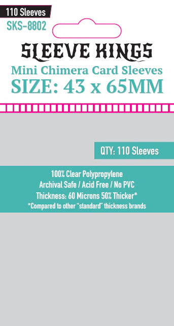 Sleeve King "Mini Chimera" Game Card Sleeves (43x65mm) 110 Pack, 60 Micron, SKS-8802