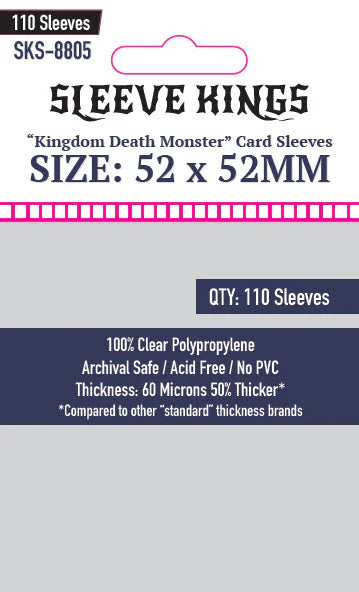 Sleeve King "Kingdom Death Monster" Game Card Sleeves (52x52mm) 110 Pack, 60 Micron, SKS-8805