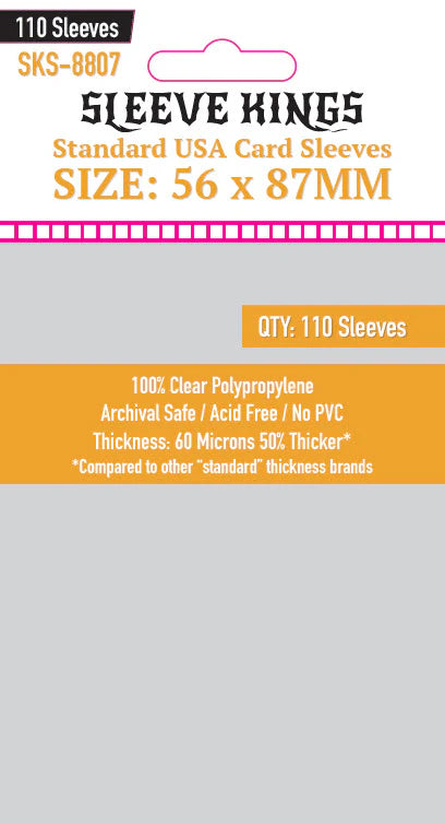 Sleeve King Standard USA Game Card Sleeves (56x87mm) 110 Pack, 60 Micron, SKS-8807