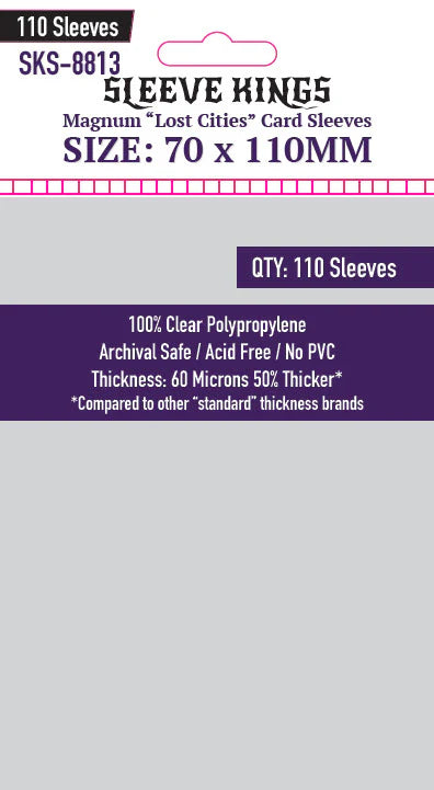 Sleeve King "Lost Cities" Magnum Card Sleeves (70x110mm) 110 Pack, SKS-8813