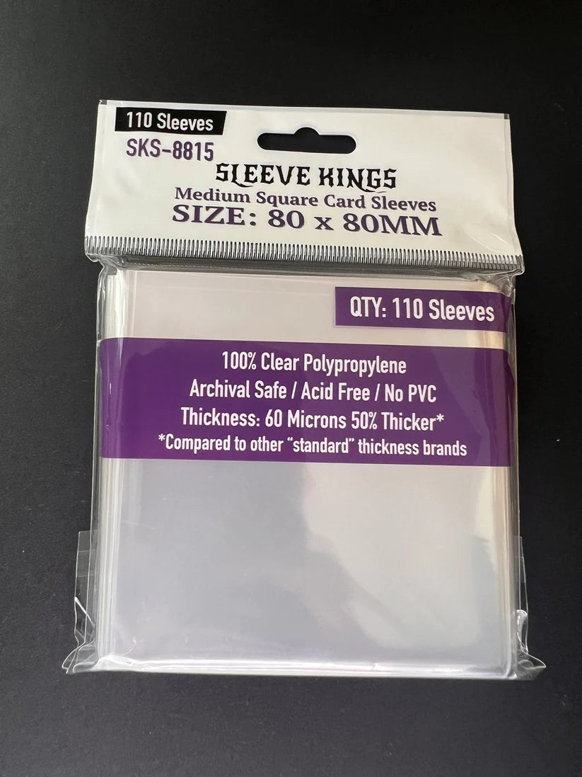 Sleeve King Medium Square Card Sleeves (80x80mm) 110 Pack, 60 Micron, SKS-8815