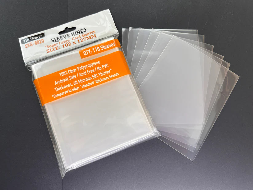 Sleeve King Super Large Game Card Sleeves (102x127mm) 110 Pack, 60 Micron, SKS-8820