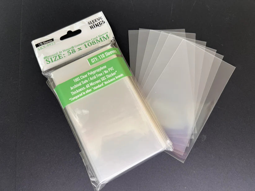 Sleeve King "Betrayal At House on the Hill" Compatible Sleeves (58x108mm) 110 Pack, 60 Micron, SKS-8822