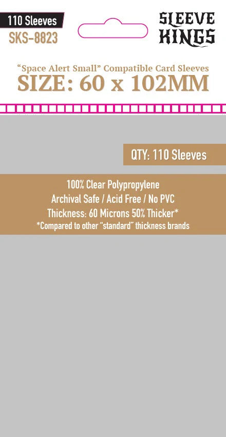 Sleeve King "Space Alert" Compatible Sleeves (60x102mm) 110 Pack, 60 Micron, SKS-8823