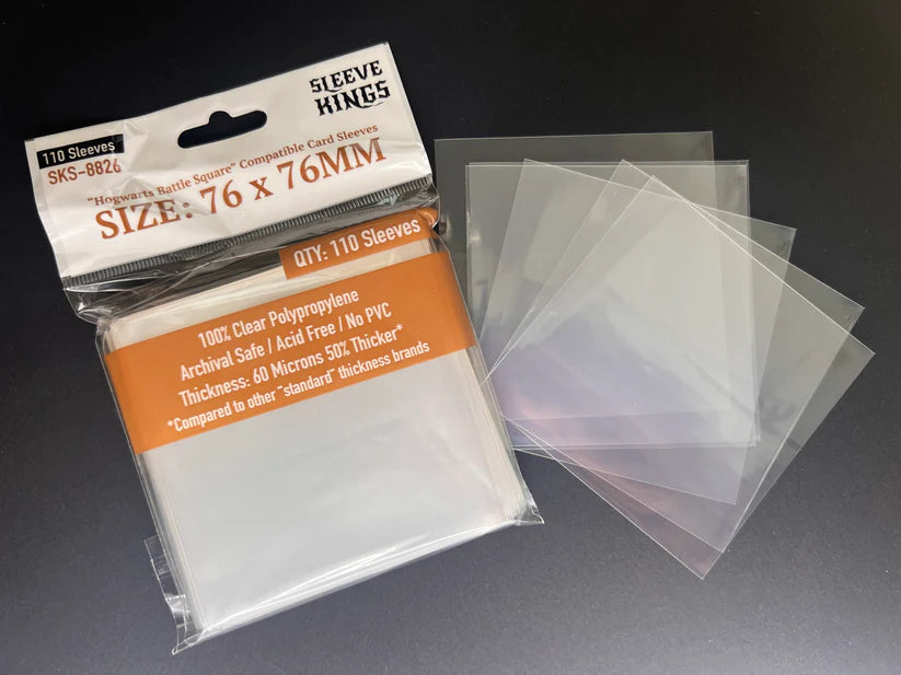 Sleeve King "Hogwarts Battle" Compatible Large Sleeves (76x76mm) 110 Pack, 60 Micron, SKS-8826