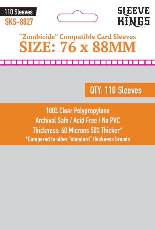 Sleeve King "Zombicide" Compatible Sleeves (76x88mm) 110 Pack, 60 Micron, SKS-8827
