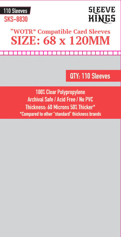 Sleeve King "WOTR" Compatible Sleeves (68x120mm) 110 Pack, 60 Micron, SKS-8830