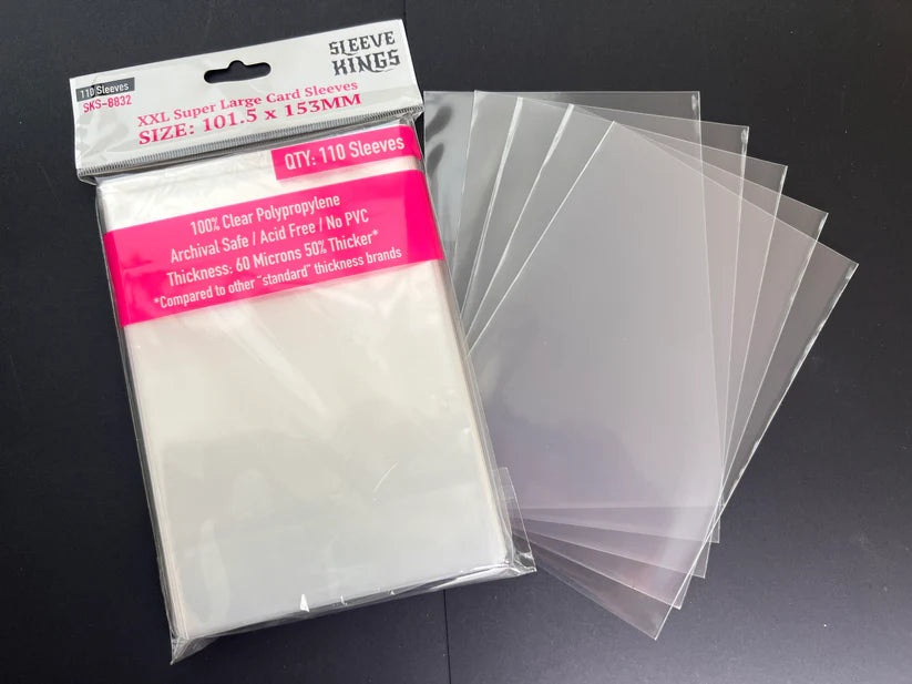 Sleeve King XXL Super Large Game Card Sleeves (101.5x153mm) 110 Pack, 60 Micron, SKS-8832