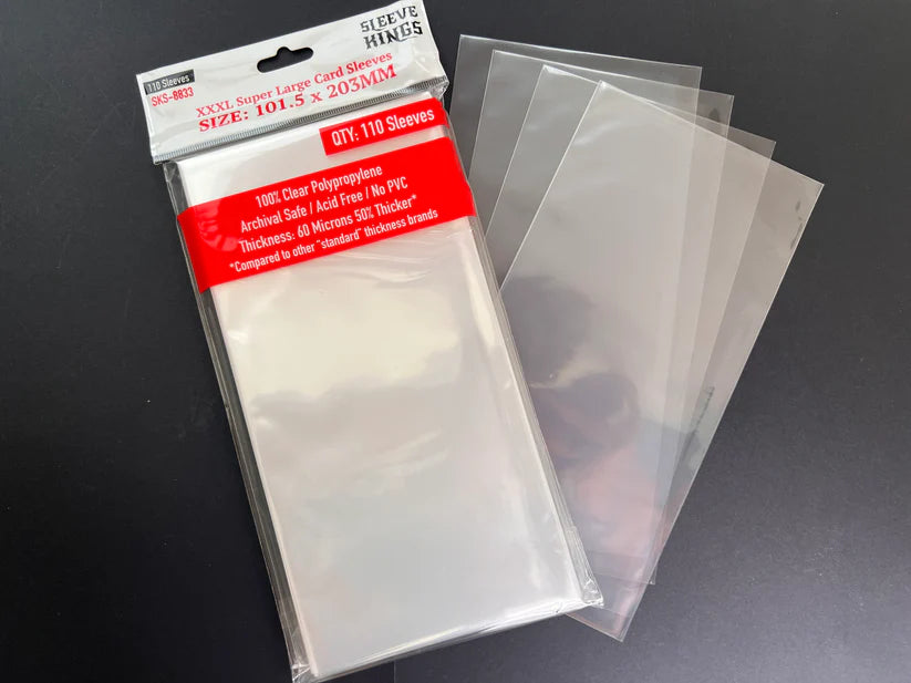 Sleeve King XXXL Super Large Game Card Sleeves (101.5x203mm) 110 Pack, 60 Micron, SKS-8833