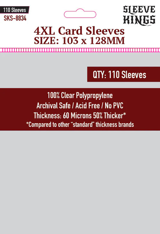 Sleeve King 4XL Game Card Sleeves (103x128mm) 110 Pack, 60 Micron, SKS-8834