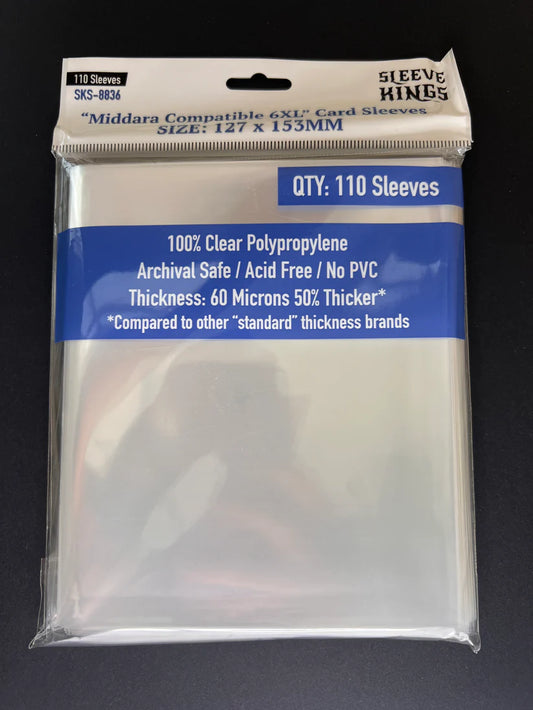 Sleeve King "Middara" Compatible 6XL Game Card Sleeves (127x153mm) 110 Pack, 60 Micron, SKS-8836