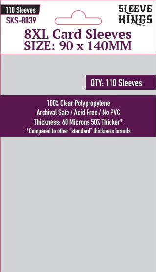 Sleeve King 8XL Game Card Sleeves (90x140mm) 110 Pack, 60 Micron, SKS-8839