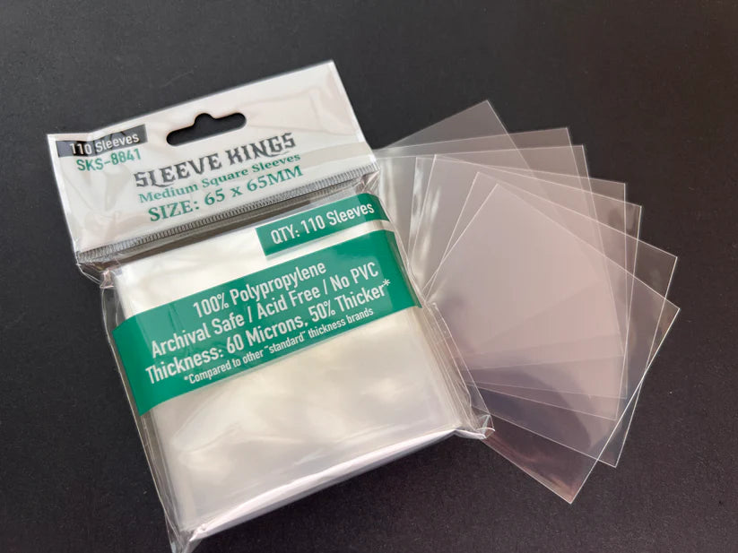 Sleeve King Medium Square Sleeves (65 X 65 MM) 110 Pack, 60 Microns SKS-8841