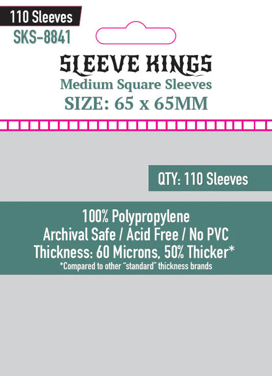 Sleeve King Medium Square Sleeves (65 X 65 MM) 110 Pack, 60 Microns SKS-8841