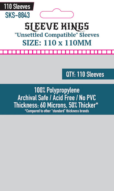 Sleeve King "Unsettled Compatible" Sleeves (110 X 110 MM) -110 Pack- SKS-8843
