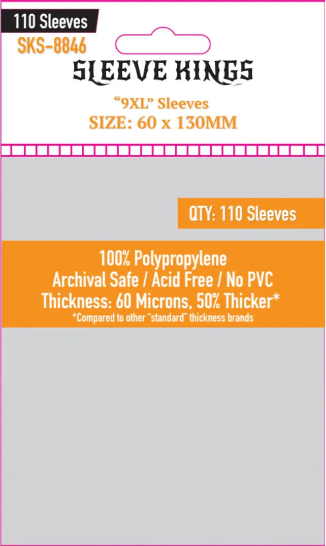 Sleeve King 9XL Sleeves (60 X 130 MM) 110 Pack, 60 Microns, SKS-8846