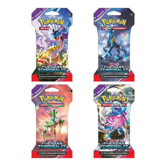 1 SOBRE Pokemon TCG Escarlata y Purpura: Fuerzas Temporales - Sleeved Booster En Español