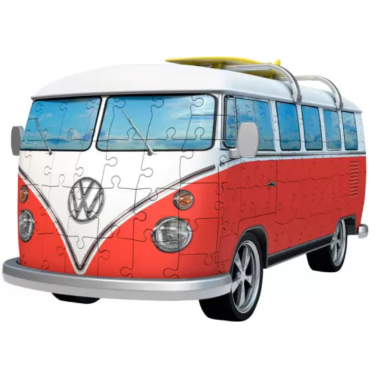 Rompecabezas 3D Furgoneta Volkswagen clásica roja y blanca 162 piezas 12516 RAVENS